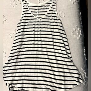 Black and white striped tank